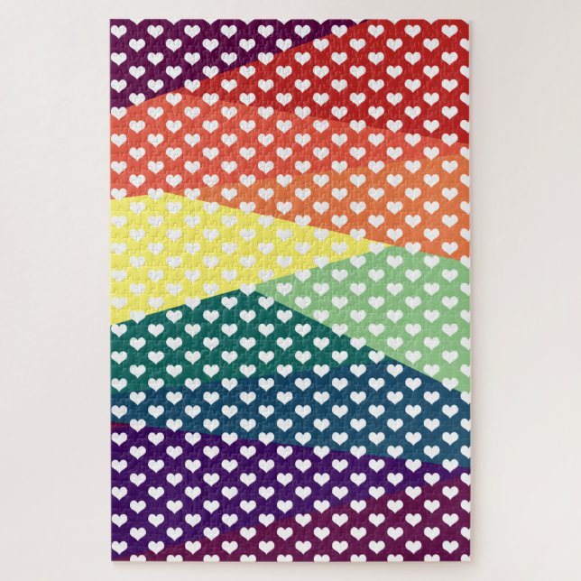Puzzle hermosos corazones arcoiris (Vertical)