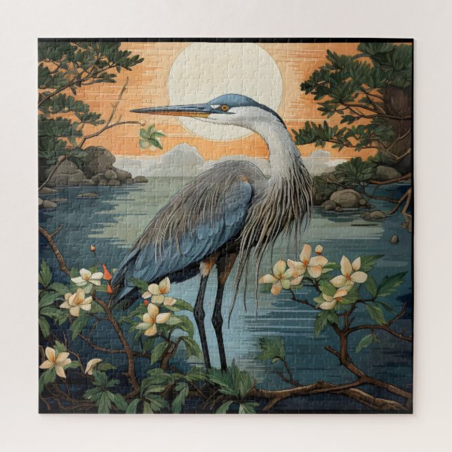 Puzzle Heron en estanque (Vertical)