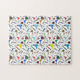 Puzzle Herramientas de diversión y modelo de Ilustracione