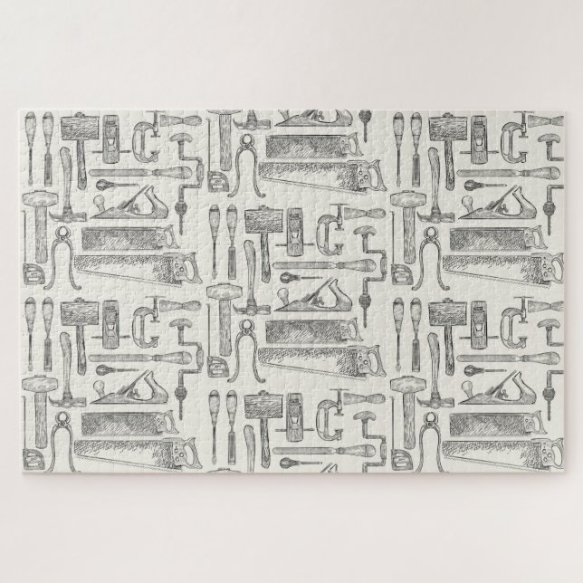 Puzzle Herramientas de mano de vintage para carpinteros d (Horizontal)
