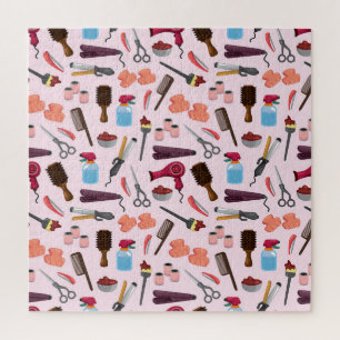 Puzzle Herramientas De Peluquería, Patrón De Diseño Sin M