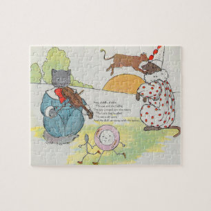 Puzzle Hey Diddle Diddle El Gato y la rima de los fideos