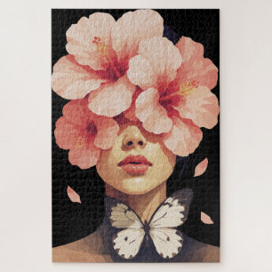 Puzzle Hibisco & Mariposa – Botánico Floral Moderno