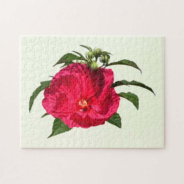 Puzzle Hibiscus rosado oscuro (Horizontal)