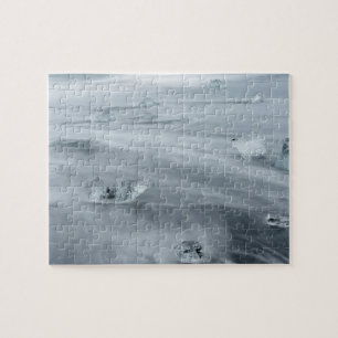 Puzzle Hielo y agua en una playa, Islandia