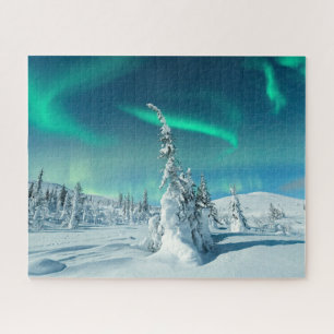 Puzzle Hielo y nieve   Luces boreales, Laponia, Finlandia