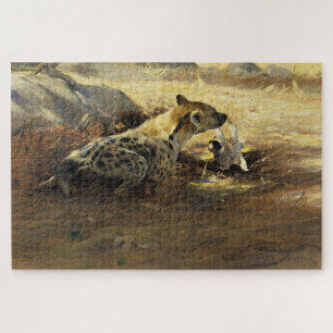 Puzzle Hiena en un paisaje natural (por Wilhem Kuhnert)