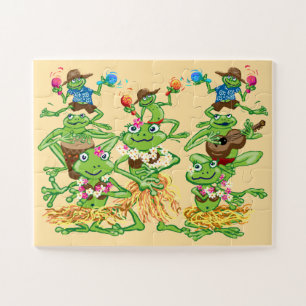 Puzzle Hijos de ranas hula hawaianas