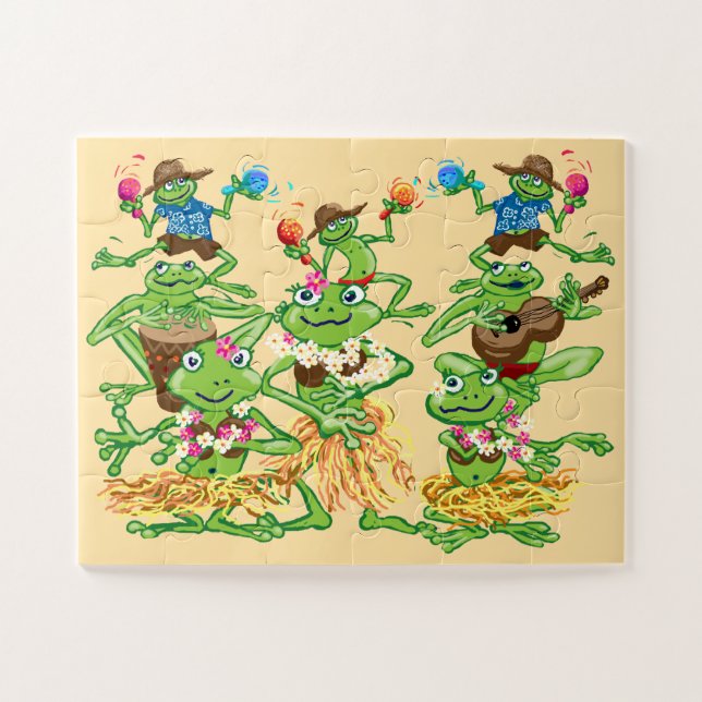 Puzzle Hijos de ranas hula hawaianas (Horizontal)