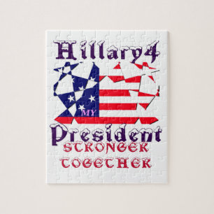 Puzzle Hillary For USA President We are Stronger Together