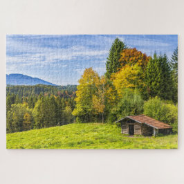 Puzzle Hillside Shack View of Mountains & Forest