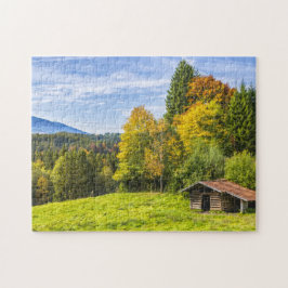 Puzzle Hillside Shack View of Mountains & Forest