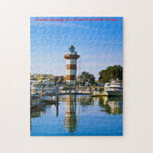 Puzzle Hilton Head Carolina del Sur. Saludos de Navidad