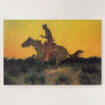 Hípica contra el atardecer (por Remington)