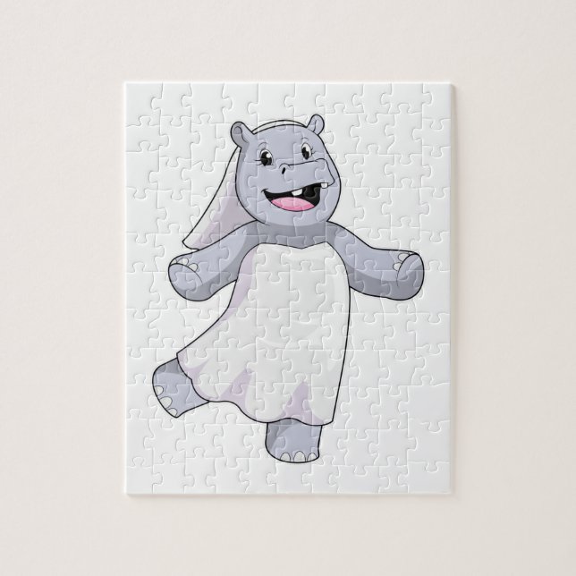 Puzzle Hipo como novia con velo (Vertical)