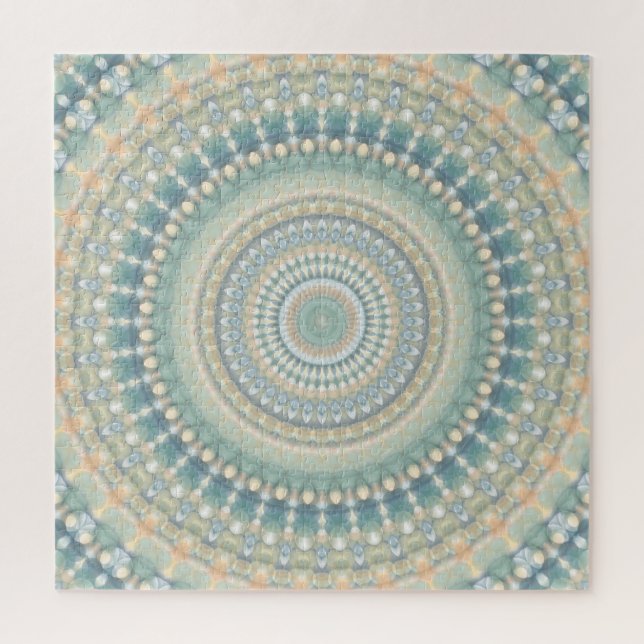 Puzzle Hippie Trippy Eclectic Pastel Boho Groovy Mandala (Vertical)