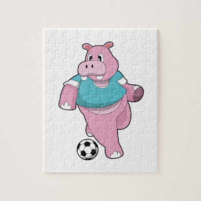 Puzzle Hippo como jugador de fútbol con Soccer.PNG (Vertical)