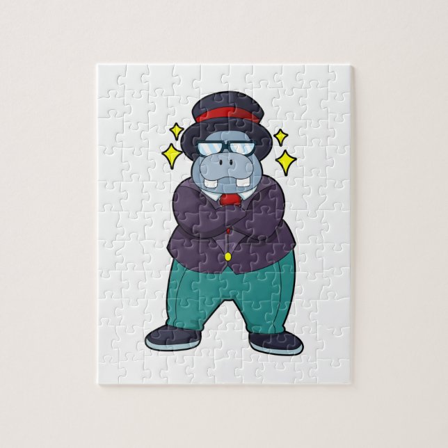 Puzzle Hippo como novio con traje.PNG (Vertical)