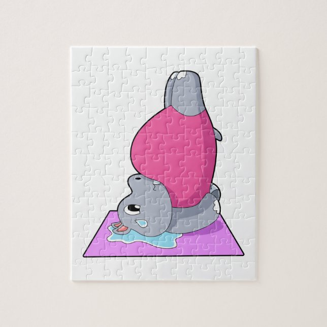 Puzzle Hippo en el gimnasio del yoga (Vertical)