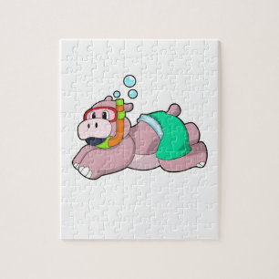 Puzzle Hippo en el submarinismo con Snorkel