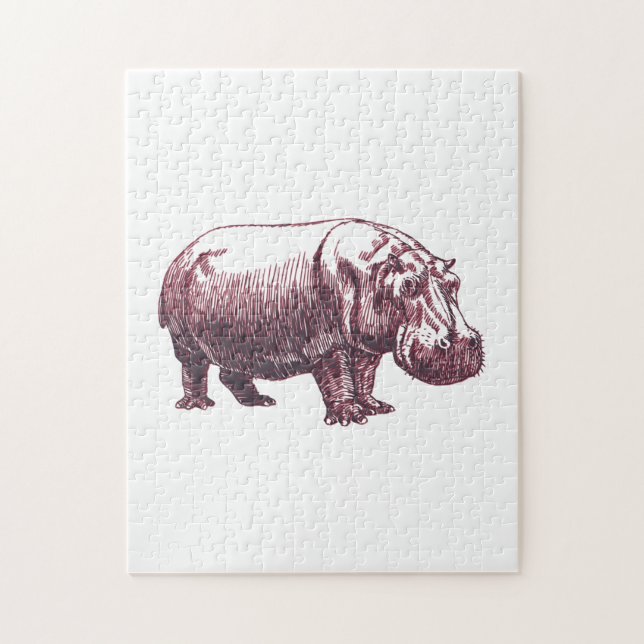Puzzle Hippopotamus (Vertical)