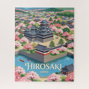 Puzzle Hirosaki Japón Índigo Castillo Sakura Viaje