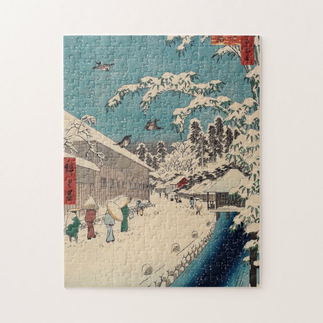 Puzzle Hiroshige paisaje invernal de japón (Vertical)