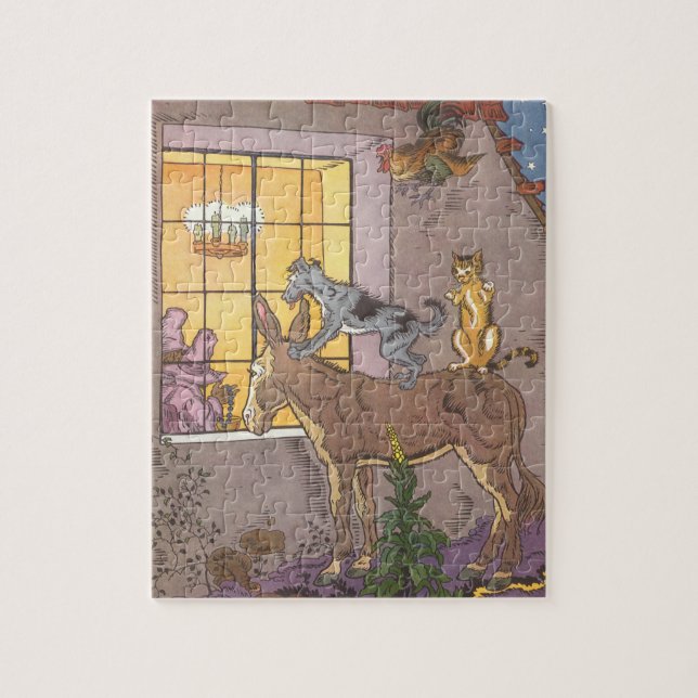 Puzzle Historia de hadas de cosecha, músicos de Bremen, H (Vertical)