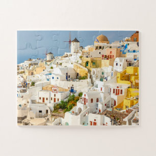 Puzzle Histórico colorido Oia Village Santorini Grecia