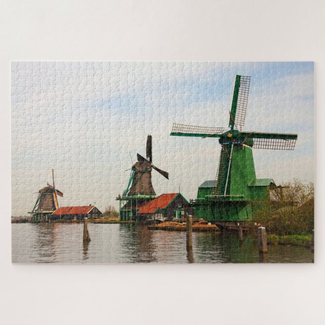 Puzzle Histórico de los molinos de viento clásicos holand (Horizontal)