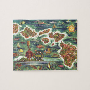 Puzzle Histórico mapa de las antiguas islas de Hawái