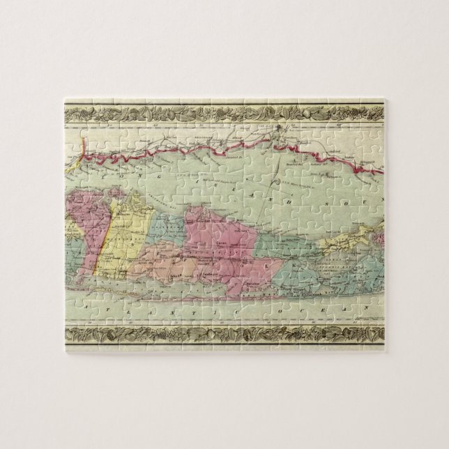 Puzzle Histórico mapa de viajeros de 1855-1857 de Long Is (Horizontal)