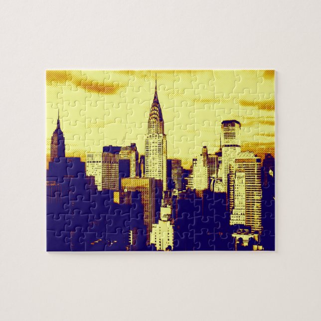 Puzzle Historieta de arte pop retro Nueva York (Horizontal)