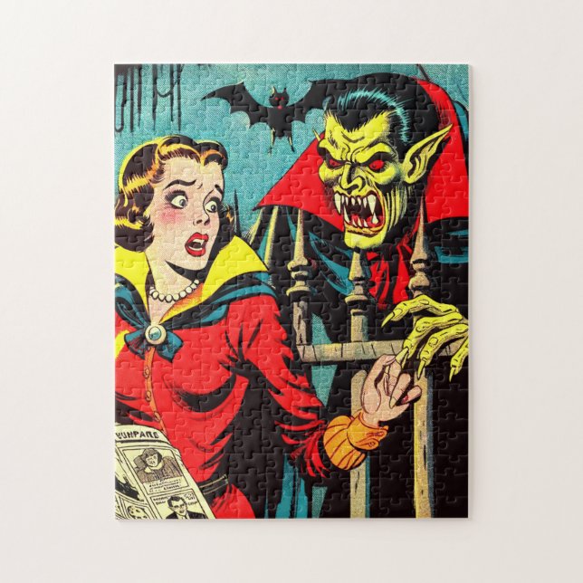 Puzzle Historietas de vampiros de terror retro (Vertical)