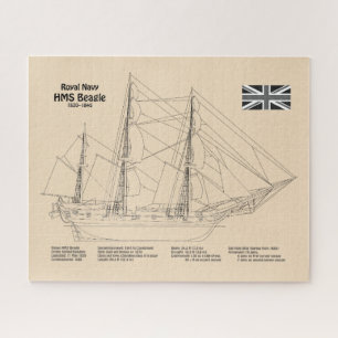Puzzle HMS Beagle Tall Ship - Ship Blueprint SD