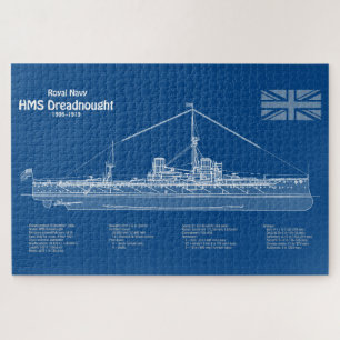 Puzzle HMS Dreadnought - Ship Blueprint ABD