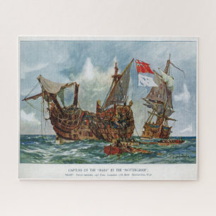 Puzzle HMS Nottingham y buque de guerra Mars 1703