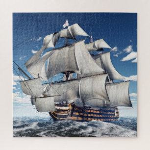 Puzzle HMS Victory, ilustracion 3D generado por computado