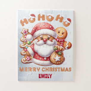PUZZLE HO HO HO HO MERRY CHRISTMAS NOMBRE DEL NIÑO
