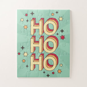 Puzzle Ho ho ho navidad el texto estacional y las estrell