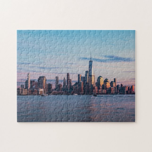 Puzzle Hoboken, Nueva Jersey Skyline Durante El Amanecer (Horizontal)