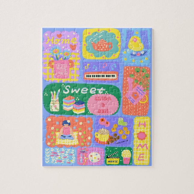 Puzzle Hogar dulce personalizado (Vertical)