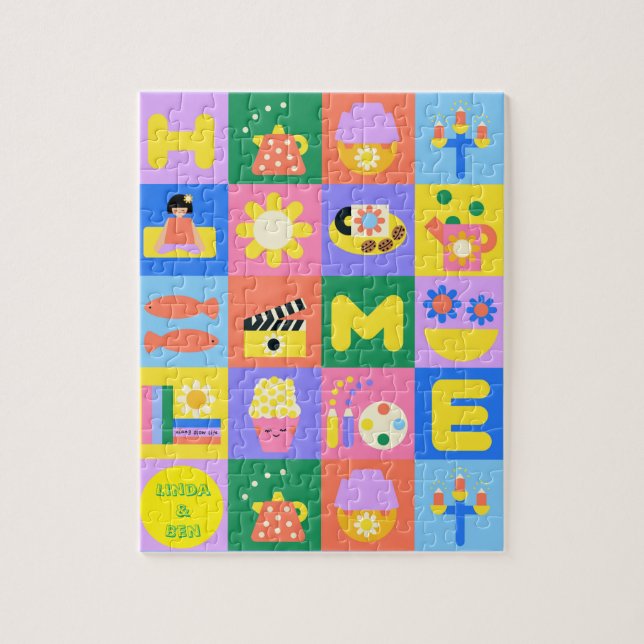 Puzzle Hogar dulce personalizado (Vertical)