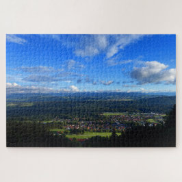 Puzzle Hohenpeissenberg, vista sobre Baviera, Alemania.