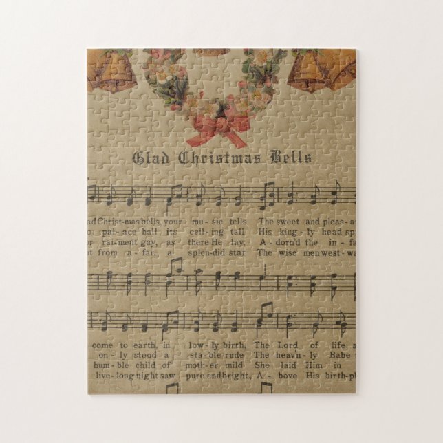 Puzzle Hoja de música del villancico del navidad del (Vertical)
