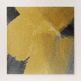 Puzzle Hoja de oro, diseño negro abstracto
