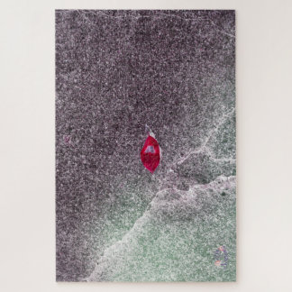 Puzzle Hoja roja con arena espinosa