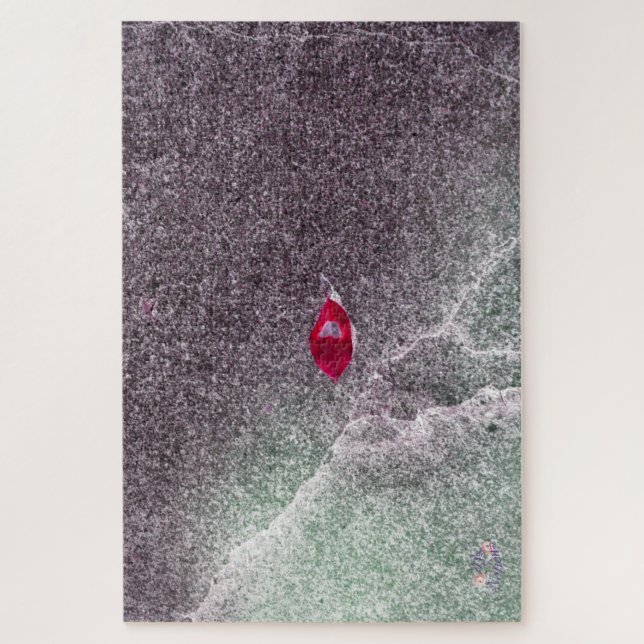 Puzzle Hoja roja con arena espinosa (Vertical)