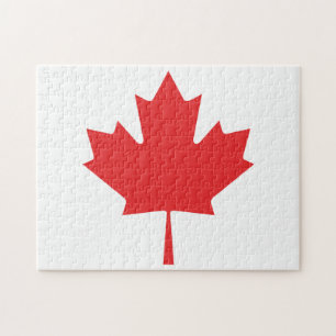 Puzzle hoja roja de arce canadés