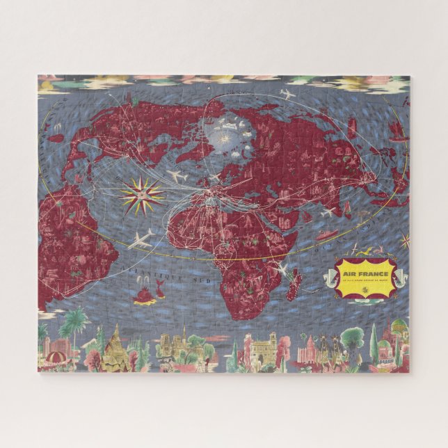 Puzzle Hojas 1-8: Air France (Horizontal)